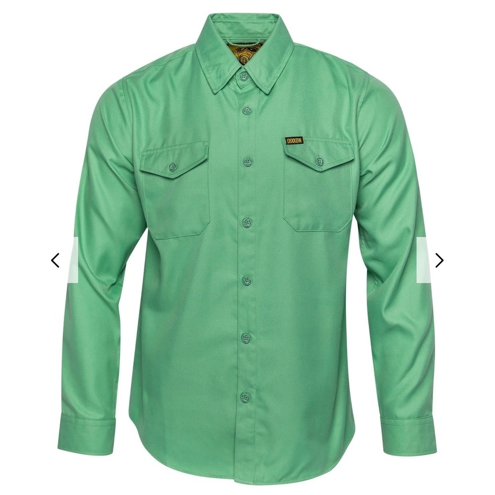 DIXXON Heisenberg Mens Long Sleeve Green Button Up‎ Shirt Workwear Size XLT